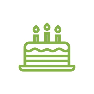 Kutlama anı beyaz zemin üzerinde mumlar olan üç katlı bir pasta ile çekilir. Bu simge basit bir doğum günü eğlencesi sunar.