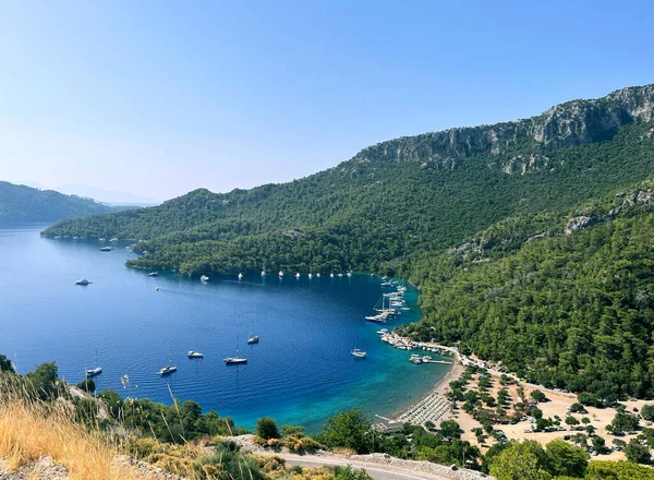 Deniz manzaralı mavi manzara plaj manzaralı ve plaj kenarlı duvar kağıtlı