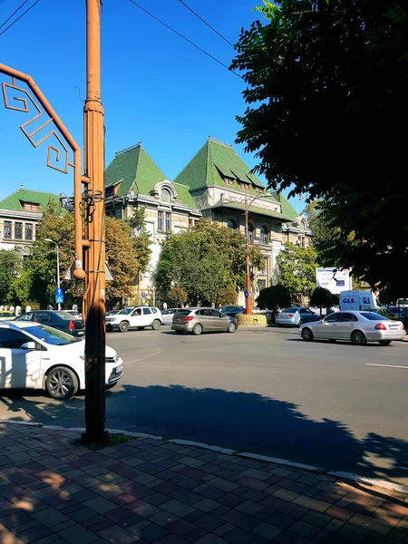 Sokak manzarası turizmi. Eski şehir tarihi ev manzarası.