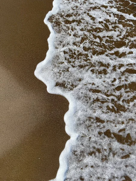 Κύμα Υφή Δείτε Αφρό Φύση Άμμο Παραλία Φόντο Ωκεανό Διακοπές Royalty Free Φωτογραφίες Αρχείου