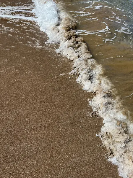 Θάλασσα Κύμα Νερό Παραλία Άμμος Ωκεάνια Υφή Ταξίδια Τροπική Αμμώδη Royalty Free Φωτογραφίες Αρχείου