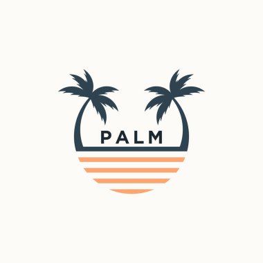 Palmiye ağacı logo tasarımı vektör çizimi