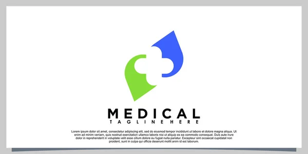 具创意概念的临床标志设计 — 图库矢量图片