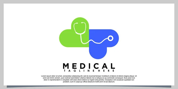クリエイティブなコンセプトによる臨床ロゴデザイン — ストックベクタ