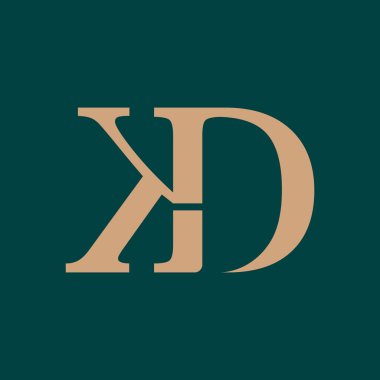 kd harfli monogram harf logosu tasarımı