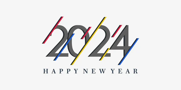 2024 Новым Годом Дизайн Логотипа 2024 Вектором Номер Дизайн — стоковый вектор