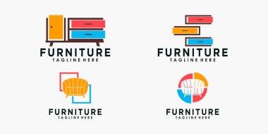 Yaratıcı konsept premium vektörlü mobilya logosu dizaynı