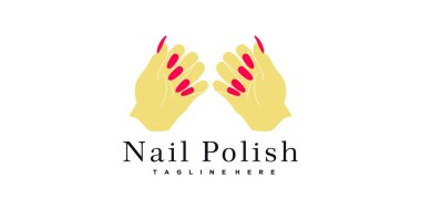 Tırnak güzellik salonu logo tasarım vektörü yaratıcı konsept premium vektörü