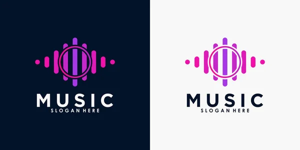 Diseño Del Logotipo Música Con Concepto Creativo Vector Premium — Vector de stock