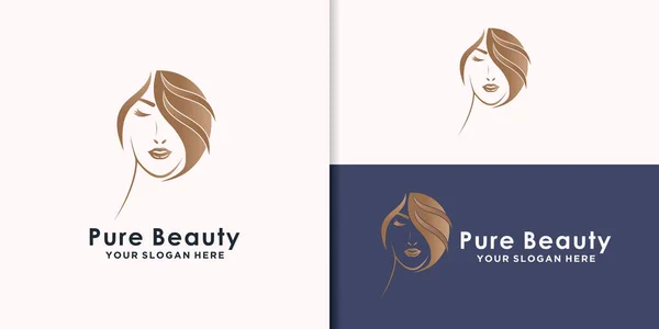 Design Del Logo Bellezza Con Concetto Creativo Vettore Premium — Vettoriale Stock