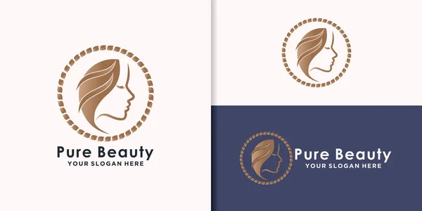 Beauty Logo Design Mit Kreativem Konzept Premium Vektor — Stockvektor