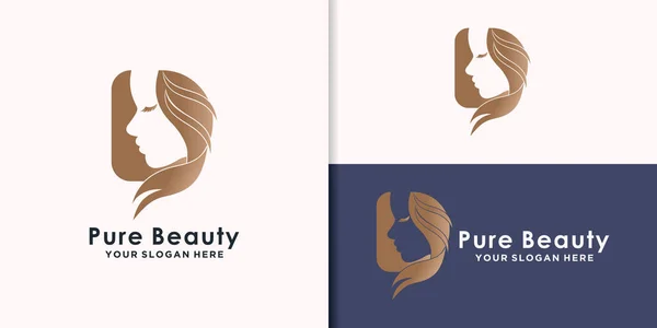 Skönhet Logotyp Design Med Kreativa Koncept Premium Vektor — Stock vektor