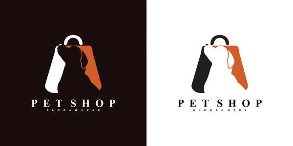 Diseño Del Logotipo Tienda Mascotas Con Concepto Creativo Vector Premium — Archivo Imágenes Vectoriales