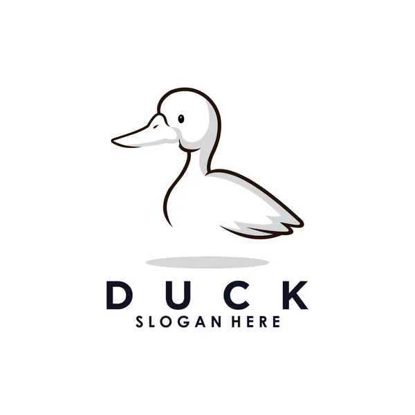 Duck Logo Illustration Design Creative Concept Premium Vector — Stock Vector