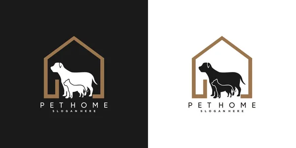 Дизайн Логотипа Домашнего Животного Креативной Концепцией Премиум Вектор — стоковый вектор