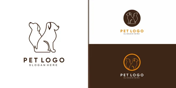 Σετ Λογότυπου Για Pet Shop Μοντέρνα Ιδέα Premium Vector — Διανυσματικό Αρχείο