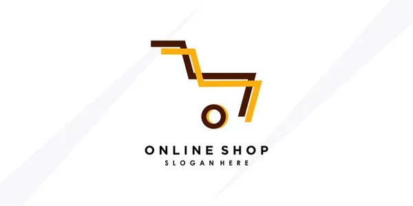 Online Shop Logo Design Med Kreativa Koncept Premium Verctor — Stock vektor