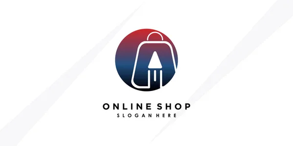 Online Shop Logo Design Creative Concept Premium Verctor — Stock Vector