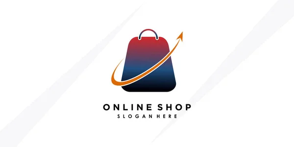 Online Shop Logo Design Mit Kreativem Konzept Premium Verctor — Stockvektor