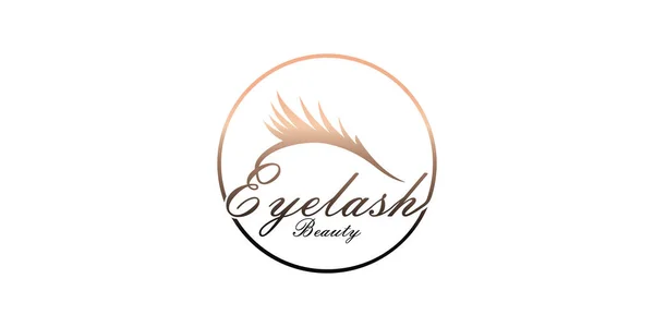 Eyelash Logo Design För Fransar Skönhetssalong Med Unikt Koncept Premium — Stock vektor