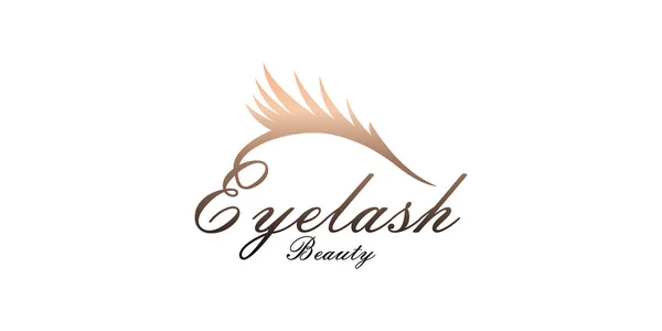 Eyelash Logo Design För Fransar Skönhetssalong Med Unikt Koncept Premium — Stock vektor