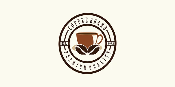 具有创意概念溢价向量的咖啡店图标的咖啡标识设计 — 图库矢量图片