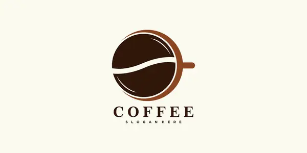 Дизайн Логотипа Кофе Иконы Кафе Креативной Концепцией Премиум Вектора — стоковый вектор