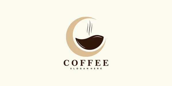 Projekt Logo Kawiarni Ikona Kreatywnej Koncepcji Wektor Premium — Wektor stockowy
