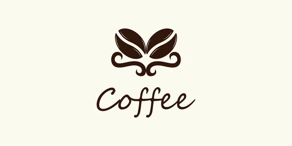 Kaffee Logo Design Für Café Ikone Mit Kreativem Konzept Premium — Stockvektor