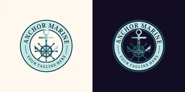 Projekt Logo Kotwicy Dla Ikony Żeglarskiej Kreatywną Koncepcją Premium Vector — Wektor stockowy