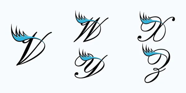 Conjunto Vetor Design Logotipo Fonte Letra Com Ícone Beleza Cílios —  Vetores de Stock