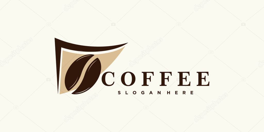Coffee logo design for coffee shop icon with creative concept premium vector