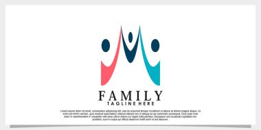 Yaratıcı aile logosu tasarım vektörü