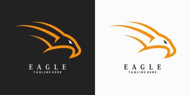 Kartal başlı logo tasarımı yaratıcı kavram ile soyut