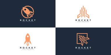 Soyut kavramlı roket logosu dizaynı