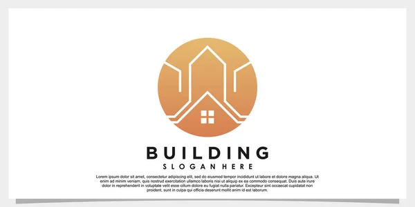 Fastigheter Byggnad Logotyp Design Med Kreativt Koncept — Stock vektor