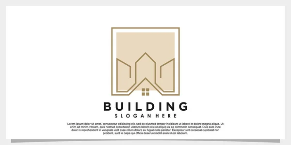 Immobilien Gebäude Logo Design Mit Kreativem Konzept — Stockvektor