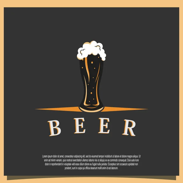 Diseño Logotipo Vidrio Cerveza Artesanal Con Concepto Creativo — Vector de stock