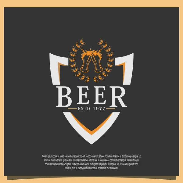 Craft Bierglas Logo Design Mit Kreativem Konzept — Stockvektor