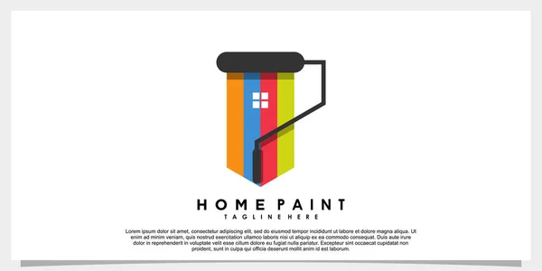 Projekt Logo Farby Domowej Kreatywną Koncepcją Tęczy Kolor — Wektor stockowy