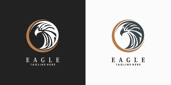Cabeza Águila Logo Diseño Abstracto Con Concepto Creativo — Archivo Imágenes Vectoriales