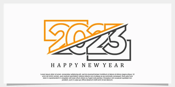 2023 Heureux Nouveau Design Logo Année 2023 Modèle Conception Numérique — Image vectorielle