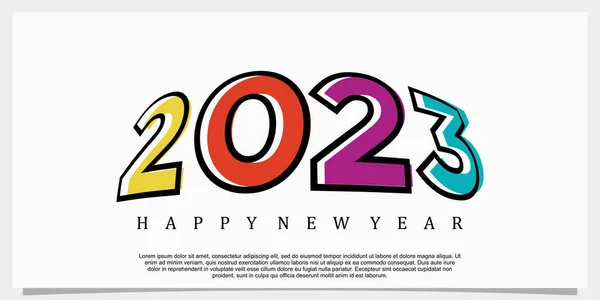 2023 Новым Годом Дизайн Логотипа 2023 Дизайн Номера Шаблона Векторной — стоковый вектор