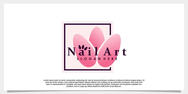 Nagel Kunst Studio Logo Design Illustration — Stockvektor