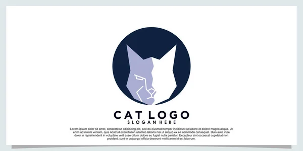 Cabeza Gato Logotipo Diseño Con Absract Concepto — Archivo Imágenes Vectoriales