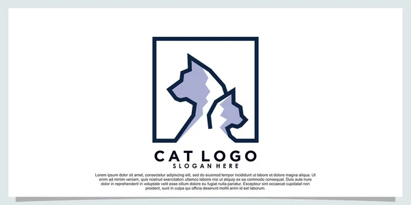 Baş Kedi Logosu Tasarımı Absract Konsepti — Stok Vektör