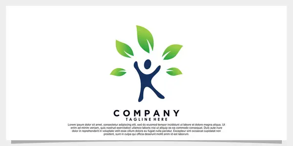 Trabalho Equipe Projeto Logotipo Folha Com Cartão Visita —  Vetores de Stock