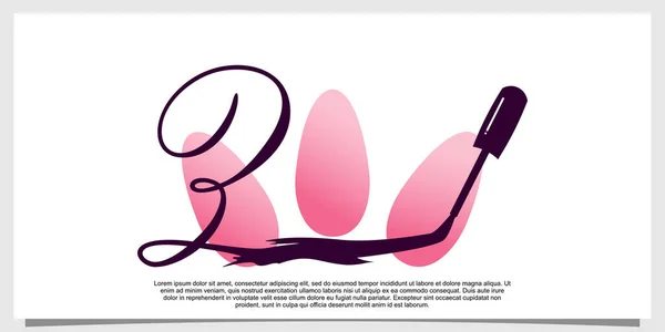 Diseño Del Logotipo Del Esmalte Uñas Con Concepto Letra — Archivo Imágenes Vectoriales