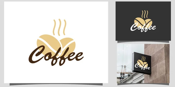 带有向量的咖啡店标志设计与造型创意概念 — 图库矢量图片