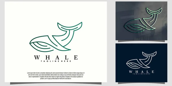 Diseño Del Logotipo Ballena Con Concepto Creativo Maqueta — Archivo Imágenes Vectoriales